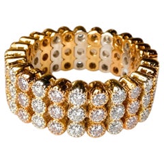 18-karätiger zweifarbiger Goldring „La Reina“ mit Diamanten im Eternity-Design