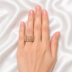 18-karätiger zweifarbiger Goldring „La Reina“ mit Diamanten im Eternity-Design
