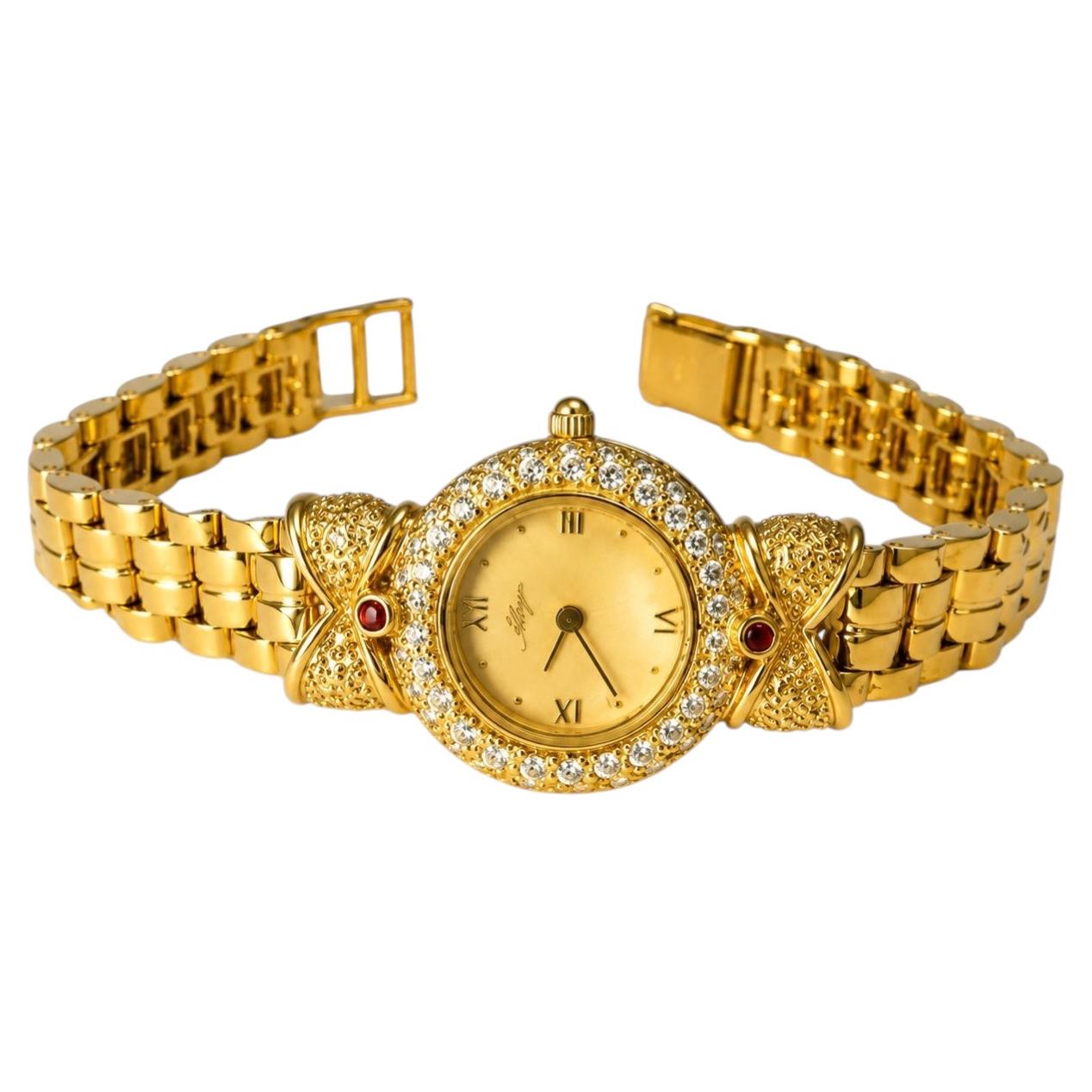 14K Yellow Gold Allegro Diamond Ladies Wristwatch Wrist Watch