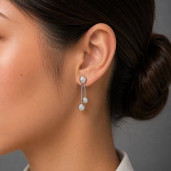 14K White Gold Bezel Set Diamond Earrings