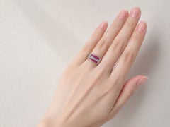 14K White Gold Diamond Ruby Men's Designer Ring Band