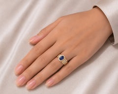 14K Yellow Gold Solitaire Tanzanite Diamond Ring