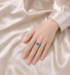 18K White Gold Aquamarine Pink Tourmaline Diamond Ring Band