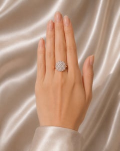 18K Pink Rose Gol Champagne Yellow Fancy Round Diamond Ring