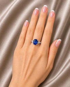 14K White Gold Sapphire Diamond Tulip Engagement Ring Estate