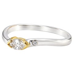 18K White 2 Tone Gold Fancy Color Pink Diamond Designer Stacking Band Ring