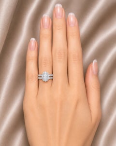 14K White Gold Diamond Invisible Engagement Wedding Ring Set Jean Dousset