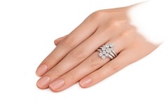 14K White Gold Bezel Set Diamond Cascade Ring