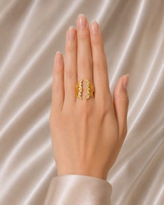 18K Pink Rose Gold Designer Diamond Wire Filigree Band Ring