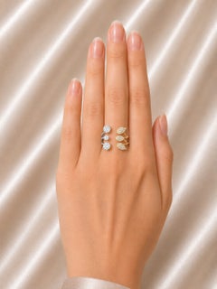 18K Two Tone Gold Designer Diamond Wire Filigree Band Ring