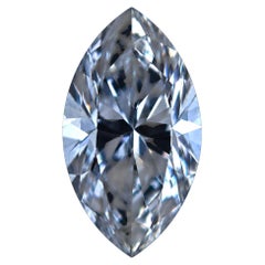 Diamante naturale sfuso da 0,51 ct, taglio marquise, colore blu-grigiastro, purezza VS2, certificato GIA, raro