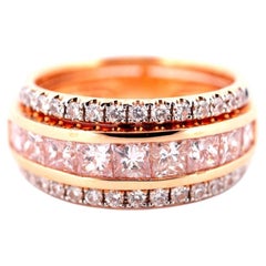 Argyle 1.78ct Natural Fancy Pink & White Diamonds Engagement Ring 18K Rose Gold