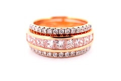 Argyle 1.78ct Natural Fancy Pink & White Diamonds Engagement Ring 18K Rose Gold