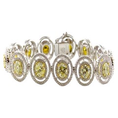 Yellow Diamonds - Bracelet 13.00ct Natural Fancy Yellow 18K 32 Grams Round Shape