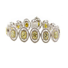 Yellow Diamonds - Bracelet 13.00ct Natural Fancy Yellow 18K 32 Grams Round Shape