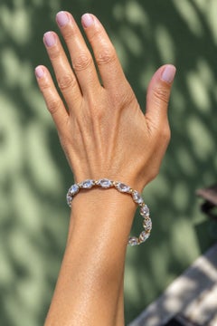 Pulsera de eslabones de oro bicolor de 18 quilates con cristal de roca y diamantes de 0,60 quilates