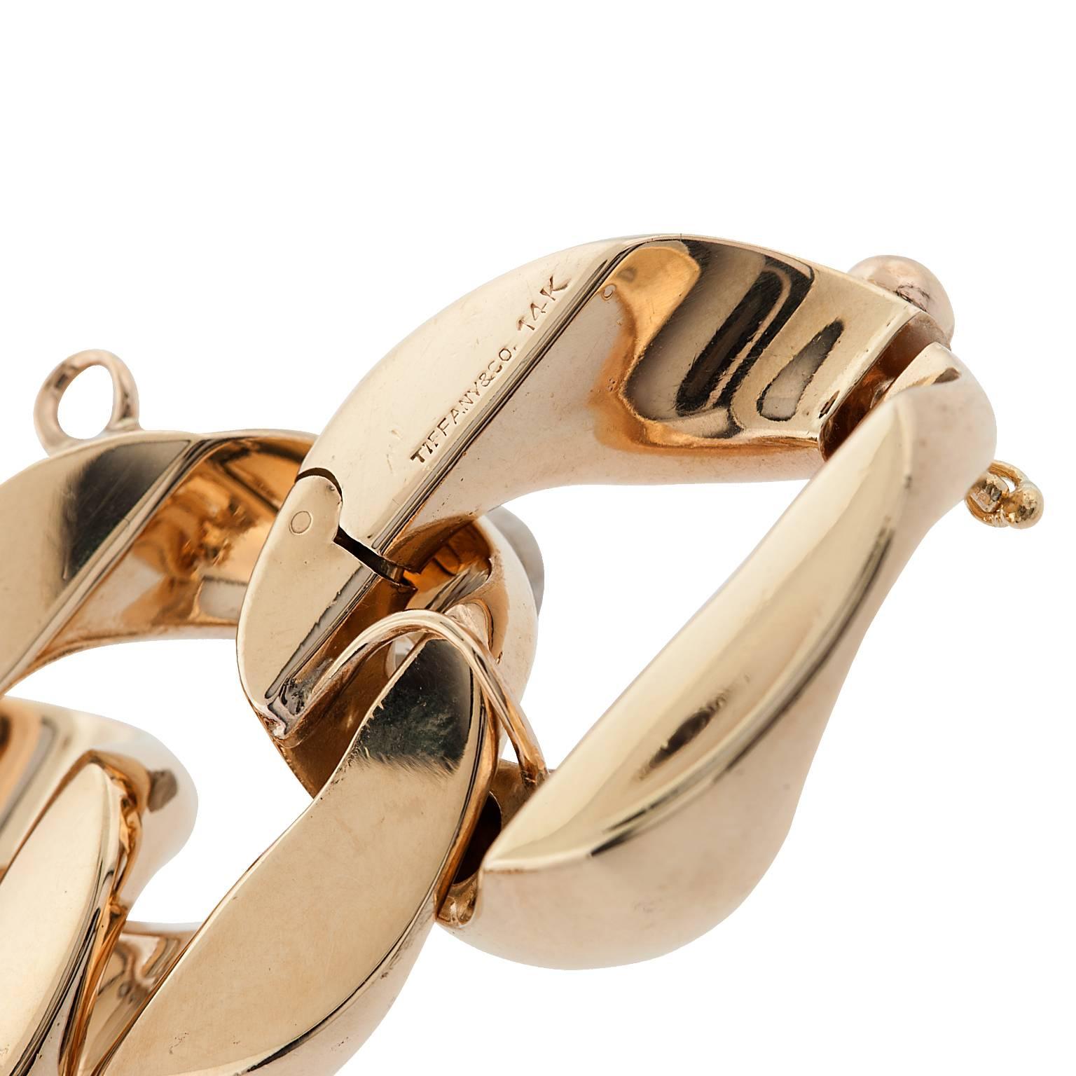 Modern Tiffany & Co. Large Link Gold Bracelet