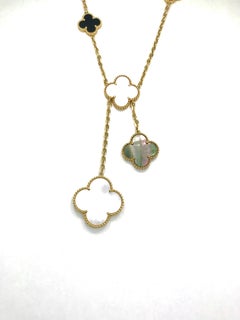 Van Cleef & Arpels Magic Alhambra Halskette mit sechs Motiven aus 18 Karat Gelbgold