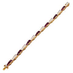 Oscar Heyman Ruby and Diamond Gold Bracelet