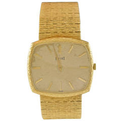 Retro Piaget Yellow Gold Quartz Wristwatch Ref 9730