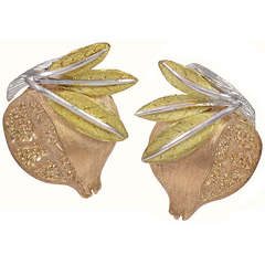 Buccellati Tricolor Gold Pomegranate Earrings