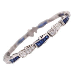 Oscar Heyman Sapphire Diamond Platinum Bracelet