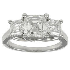 3.47 Carat GIA Certified Asscher Cut Diamonds Platinum Engagement Ring 7