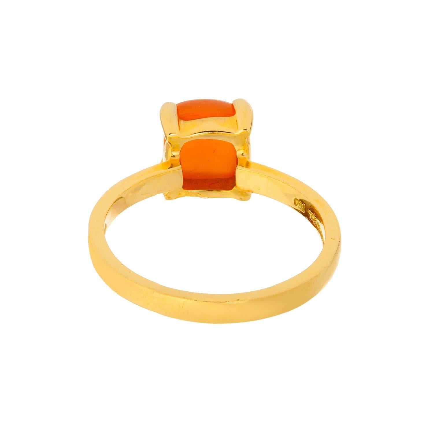 orange chalcedony ring