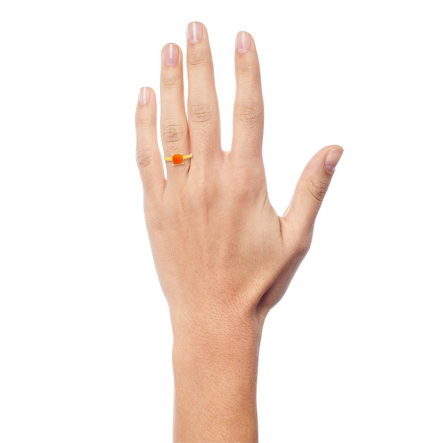 Tiffany & Co. Paloma Picasso Sugar Stacks Orange Chalcedony Gold Ring In Excellent Condition In Chevy Chase, MD