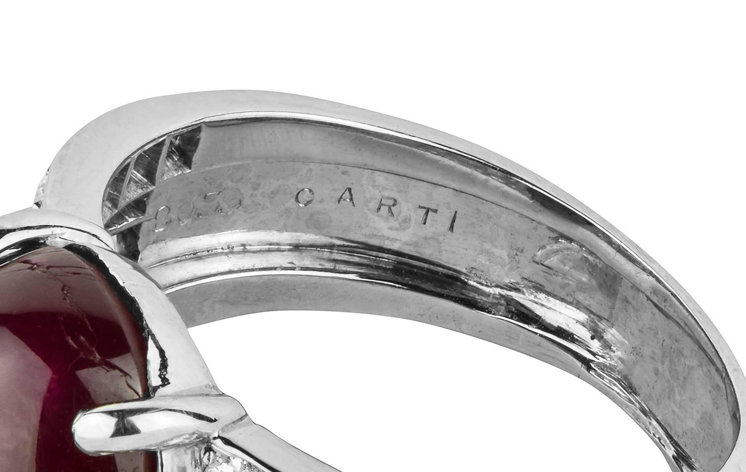 Art Deco Cartier 10.86 Carat Burma No Heat Star Ruby Diamond Platinum Ring