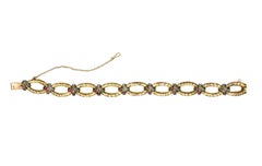 Victorian Diamond and Ruby Gold Link Bracelet