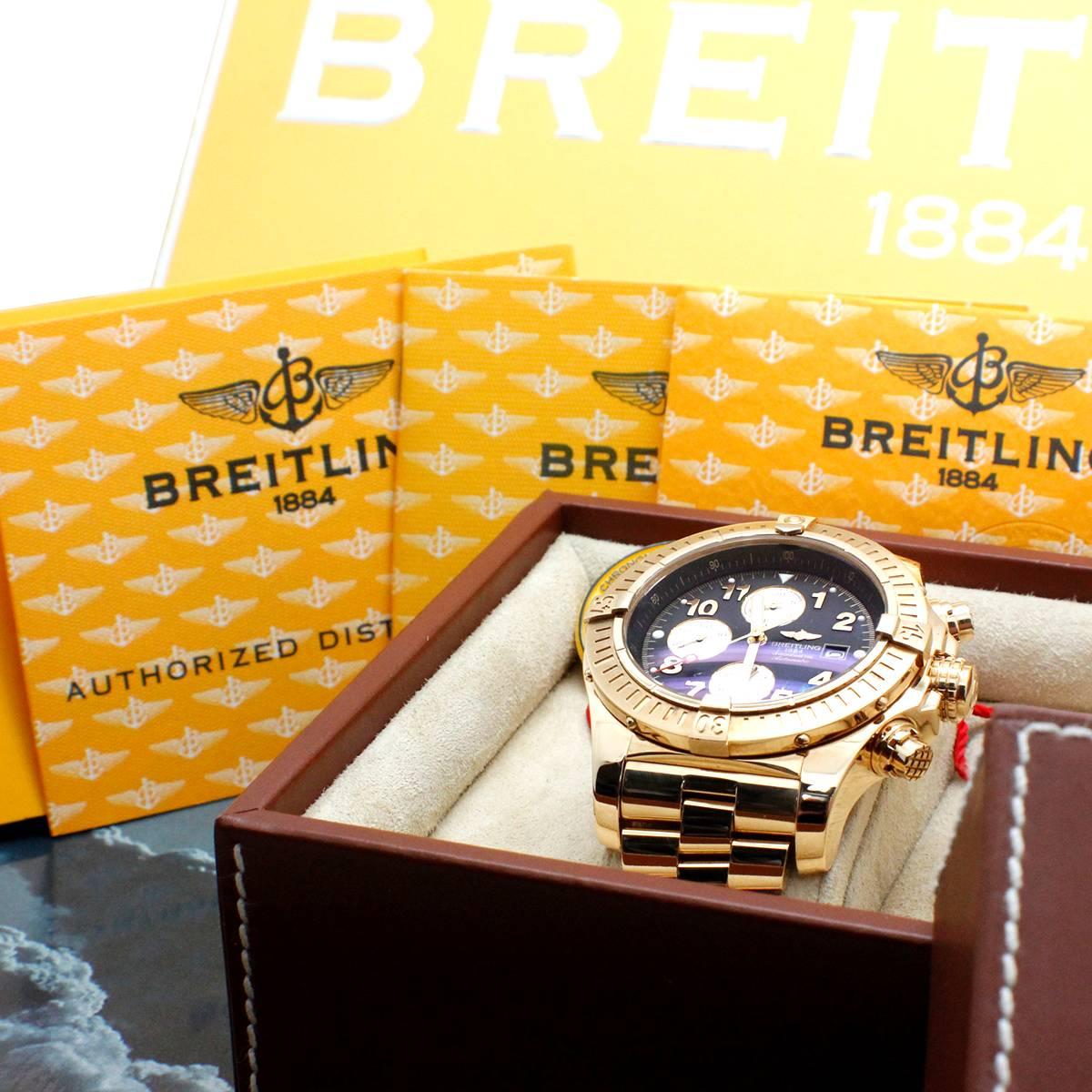 Men's Breitling Yellow Gold Super Avenger Ltd Ed Automatic Wristwatch Ref K13370