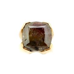 Rare 39.34 Carat Rough Diamond Gold Ring