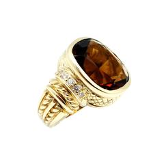 Judith Ripka Sunstone Diamond Gold Ring