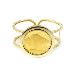 Gold US $50 Buffalo Coin Cuff Bracelet
