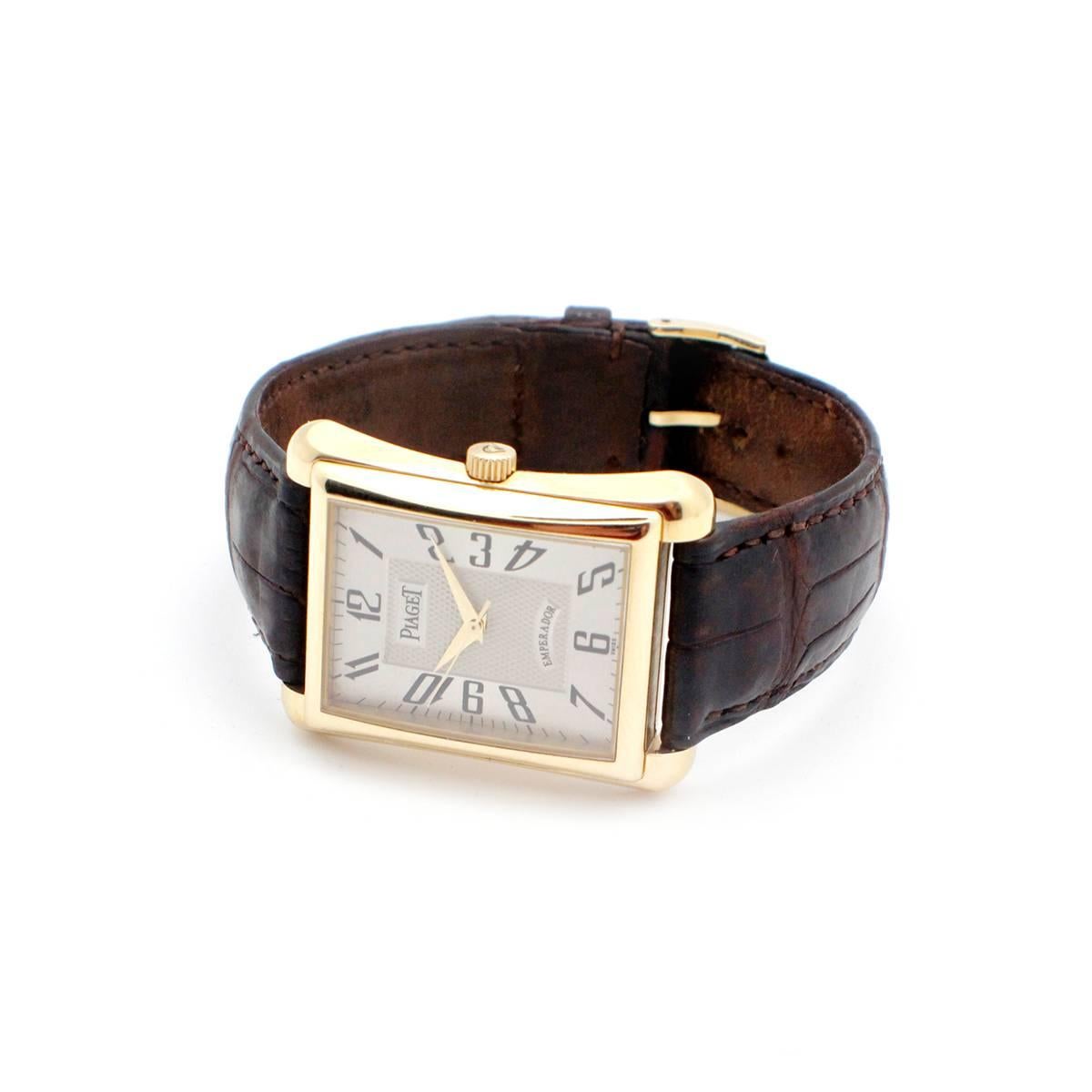 Men's Piaget Yellow Gold Emperador Automatic Wristwatch Ref P10041 For Sale