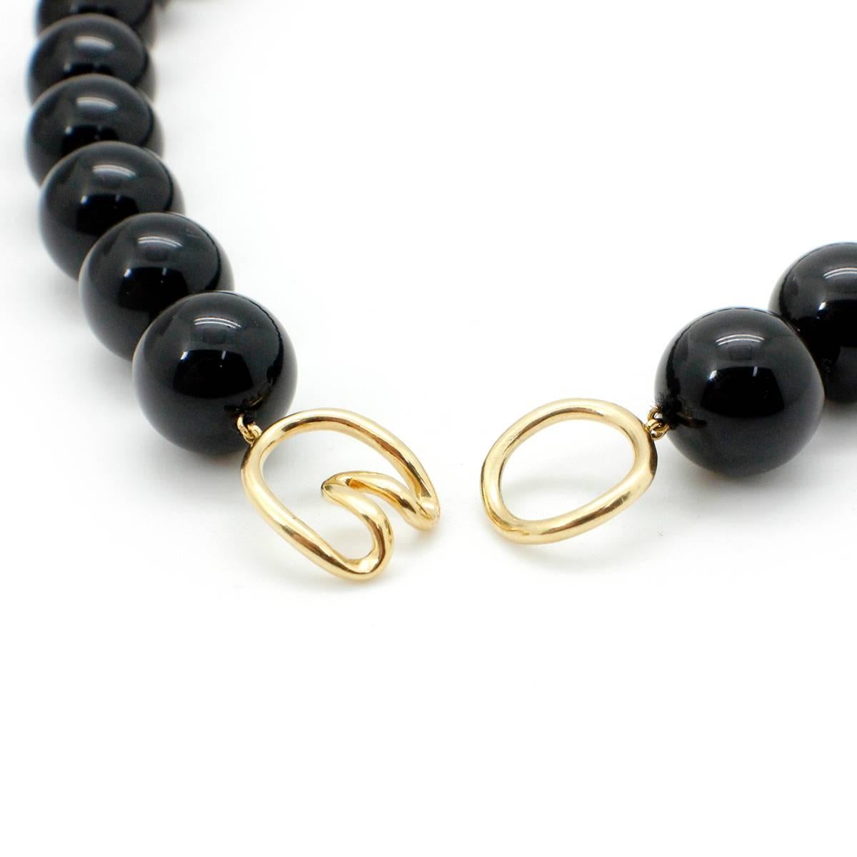 Contemporary Tiffany & Co. Black Onyx Gold Necklace