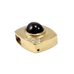 Gauthier Star Sapphire Diamond Gold Pendant