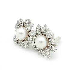 Ella Gem South Sea Pearl Diamond Gold Earrings