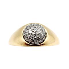 1980 Tiffany & Co. Paloma Picasso Diamond Pave Gold Ball Ring