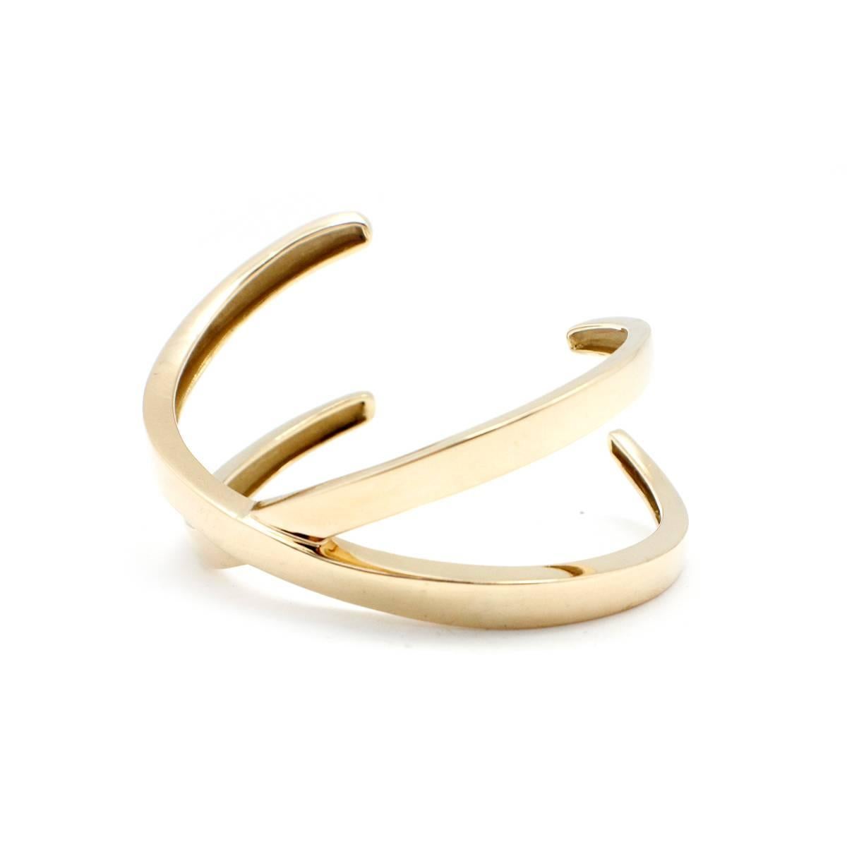  Tiffany & Co. Paloma Picasso Gold X Bangle Bracelet  In Excellent Condition For Sale In Scottsdale, AZ