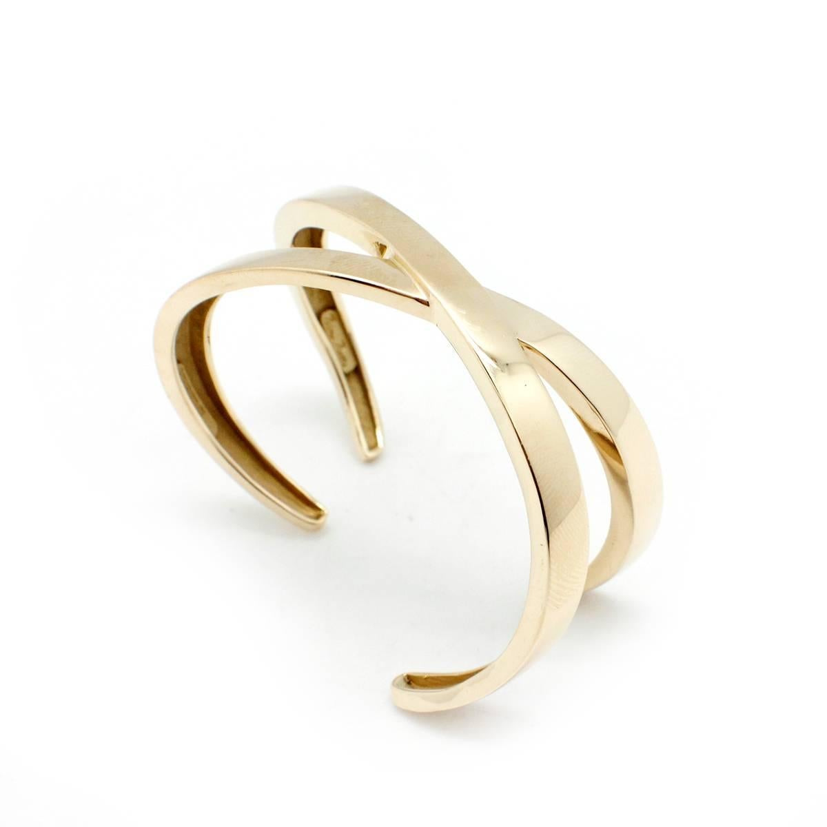  Tiffany & Co. Paloma Picasso Gold X Bangle Bracelet  For Sale 1