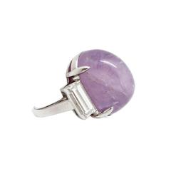 25 Carat Star Ruby Baguette Diamond Platinum Ring