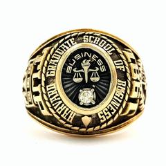 Harvard's Prestigious Graduate School of Business Alumni Class Ring in 14kt Gold