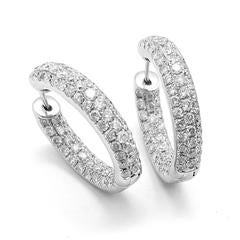 Brilliant Diamond Inside  Outside Hoop Earrings