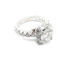 2.08 Carat Round GIA Diamond Halo Gold Custom Engagement Ring