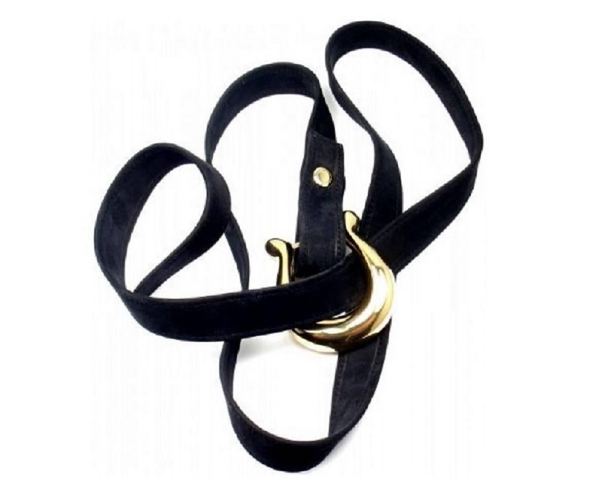 Contemporary New in Box Elsa Peretti for Tiffany & Co. 18kt Rare Gold Horseshoe Buckle & Belt For Sale