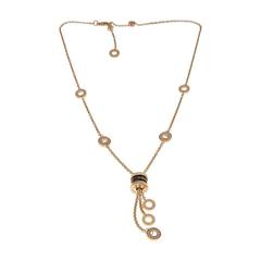Bulgari B.zero1 Black Ceramic Diamond Gold Necklace