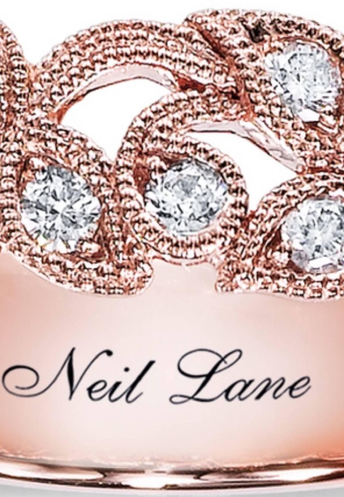 Women's Neil Lane 14kt Rose Gold Leaves & Vines Diamond Band Ring Brand New