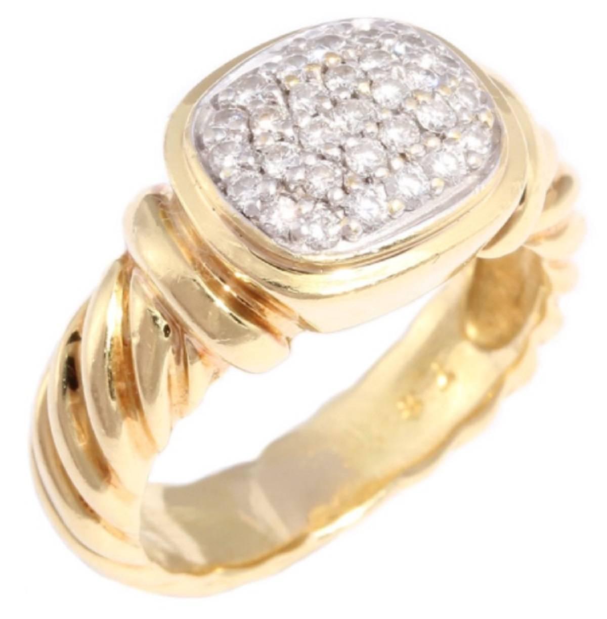 David Yurman Gold Noblesse Collection Impressive Diamond Ring